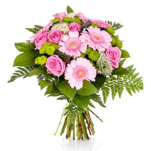 Pink mini Gerberas and Roses