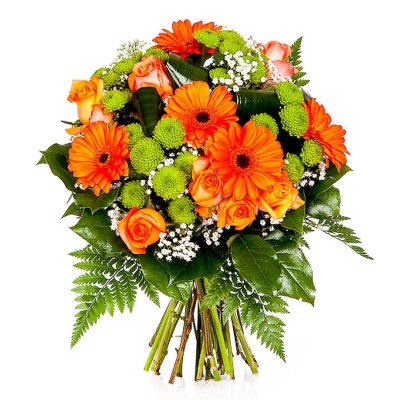 Orange mini Gerberas and Roses