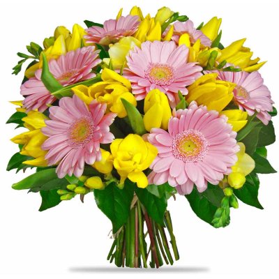 Pink mini Gerberas and Tulips